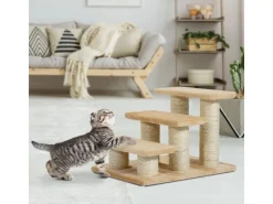 PawHut Tiertreppe 3 Stufen Treppe für Katze und Hunde 45 x 35 x34cm
