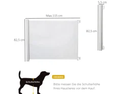 PawHut Türschutzgitter Ausziehbar Rollo 115 x 82,5 cm* Rollos