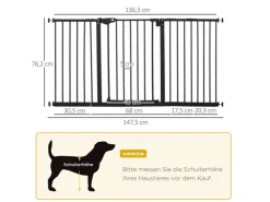 PawHut Türschutzgitter mit 3 Verschiedene Verlängerungen* Hundebedarf