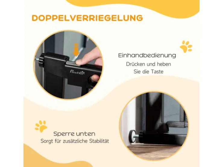PawHut Türschutzgitter Ohne Bohren und mit Auto-Close* Hundebedarf