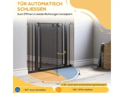 PawHut Türschutzgitter Ohne Bohren und mit Auto-Close* Hundebedarf