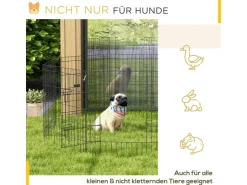 PawHut Welpenauslauf Hundelaufstall Metall Schwarz 61L x 4B x 76H cm