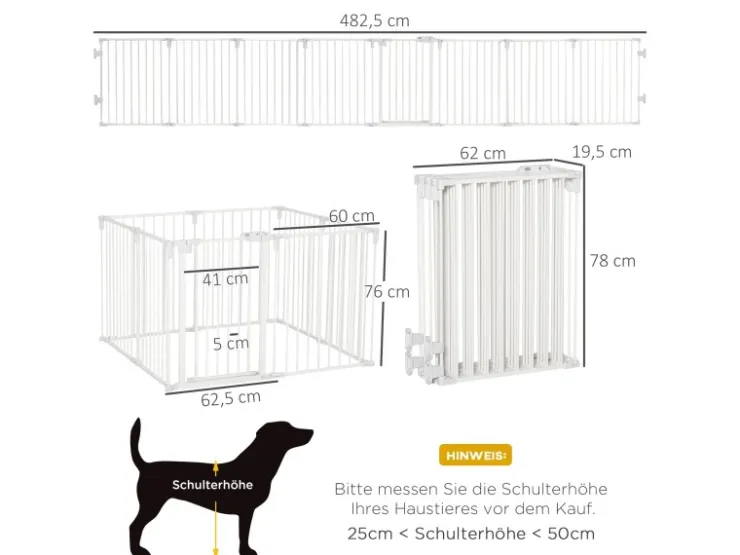 PawHut Welpenauslauf mit Tür Klappbar 8 Paneele