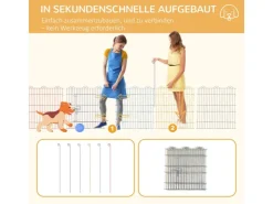 PawHut Welpenlaufstall 6 Stücke 60 cm DIY Laufstall mit Tür* Kleintierbedarf