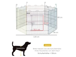 PawHut Welpenlaufstall 6 Stücke 60 cm DIY Laufstall mit Tür* Kleintierbedarf