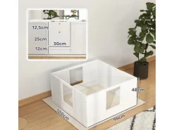 PawHut Wurfkiste für Welpen Kiefernholz MDF Weiß 100L x 96B x 48H cm* Kleintierbedarf