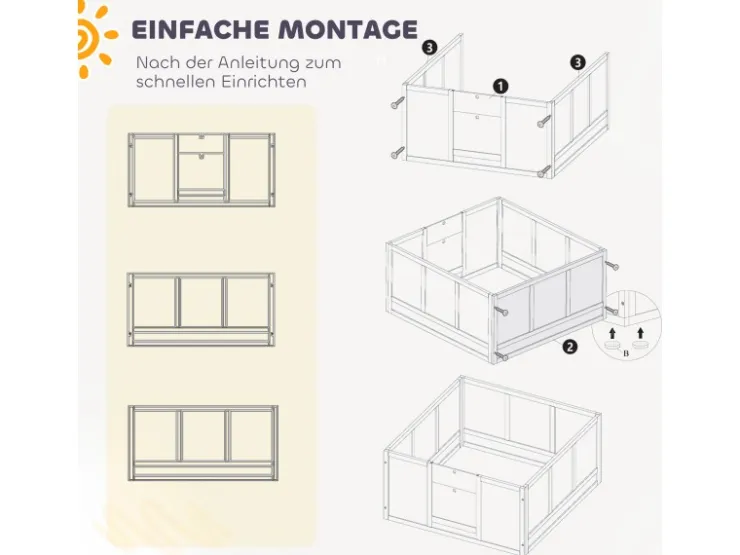 PawHut Wurfkiste für Welpen Kiefernholz MDF Weiß 100L x 96B x 48H cm* Kleintierbedarf