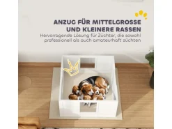 PawHut Wurfkiste für Welpen Kiefernholz MDF Weiß 100L x 96B x 48H cm* Kleintierbedarf