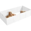 PawHut Wurfkiste für Welpen Kiefernholz MDF Weiß 196L x 96B x 48H cm* Kleintierbedarf