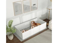 PawHut Wurfkiste für Welpen Kiefernholz MDF Weiß 196L x 96B x 48H cm* Kleintierbedarf