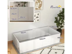 PawHut Wurfkiste für Welpen Kiefernholz MDF Weiß 196L x 96B x 48H cm* Kleintierbedarf