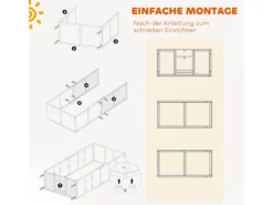 PawHut Wurfkiste für Welpen Kiefernholz MDF Weiß 196L x 96B x 48H cm* Kleintierbedarf