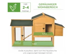 PawHut Zwerghühnerstall mit Auslauf Stange Nistkasten* Kleintierbedarf