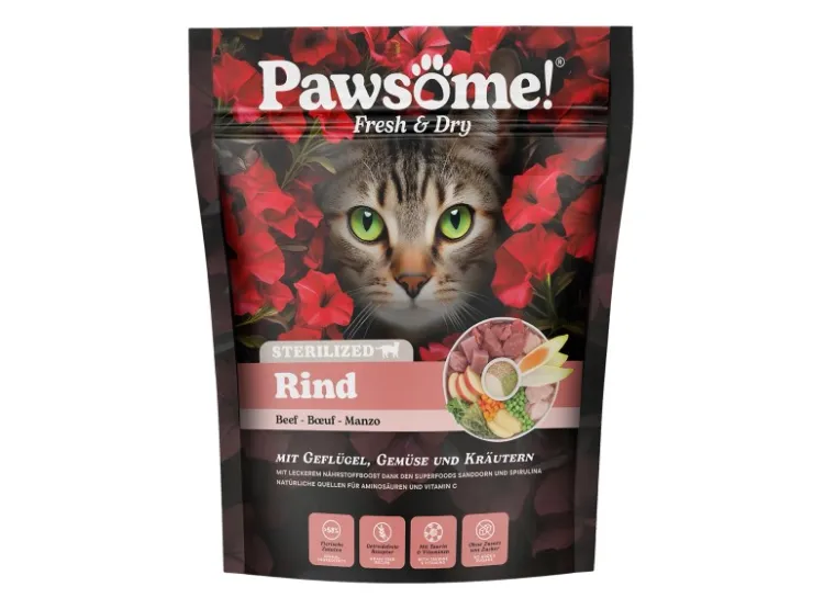 Pawsome Katzen-Nassfutter Fresh & Dry Sterilised Rind 750 g* Katzenbedarf