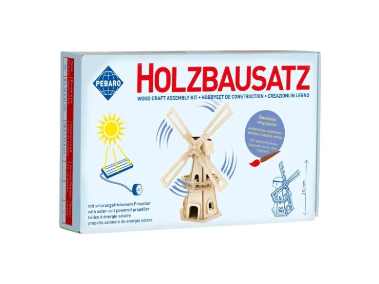 Pebaro Solar-Bausatz Windmühle mit Motor