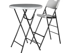 Perel Barhocker mit Rückenlehne Kunststoff klappbar
