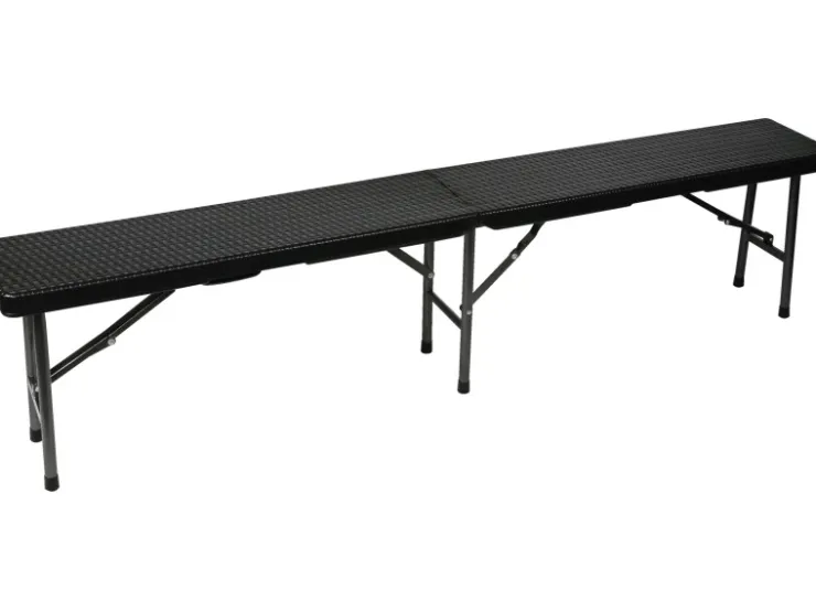 Perel Klappbank Polyrattan-Optik Schwarz* Sitzbänke