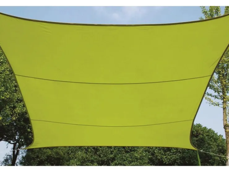 Perel Viereck-Sonnensegel 500 cm x 500 cm Limegrün* Überwürfe