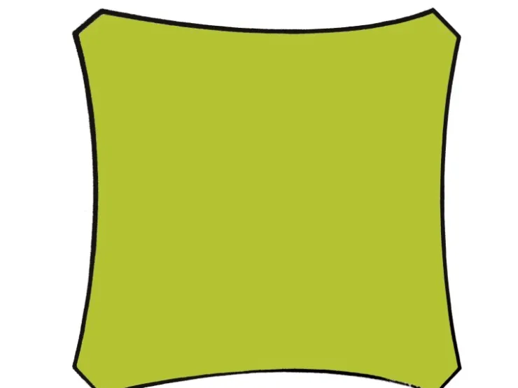 Perel Viereck-Sonnensegel 500 cm x 500 cm Limegrün* Überwürfe