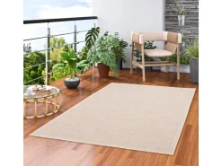 Pergamon In & Outdoor Teppich Flachgewebe Ottawa Bordüre Beige 140x200cm* Bordüren