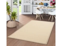 Pergamon Sisalteppich Natura Klassisch mit Bordüre Creme 150x150cm* Bordüren