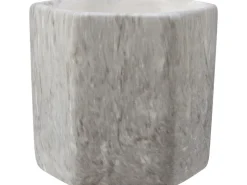Pflanzgefäß Marmor 8,2 cm x 9 cm x 9 cm Mehrfarbig Steingrau-Braun
