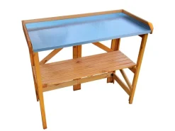 Promadino Pflanztisch klappbar mit verzinkter Arbeitsfläche 45 cm x 97 cm x 88 cm* Regale Massivholz
