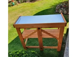 Promadino Pflanztisch klappbar mit verzinkter Arbeitsfläche 45 cm x 97 cm x 88 cm* Regale Massivholz