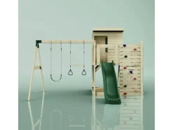 PolarPlay Spielturm Björn, mit Trapezstange, Dunkelgrün* Leitern