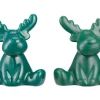 Porzellan-Rentier Grün 9 cm
