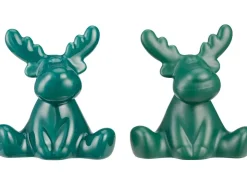Porzellan-Rentier Grün 9 cm