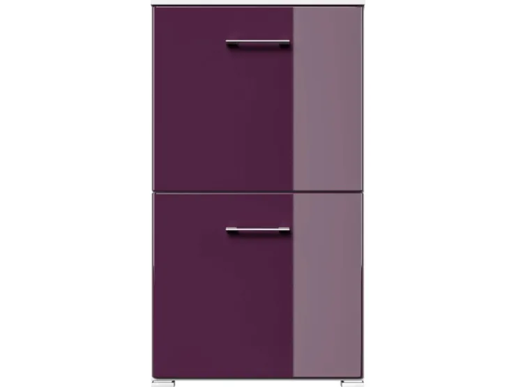 Posseik Schuhschrank Elite 2 Klappen 8 Paar Schuhe 52 cm x 96 cm Weiß-Brombeer