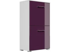Posseik Schuhschrank Elite 2 Klappen 8 Paar Schuhe 52 cm x 96 cm Weiß-Brombeer