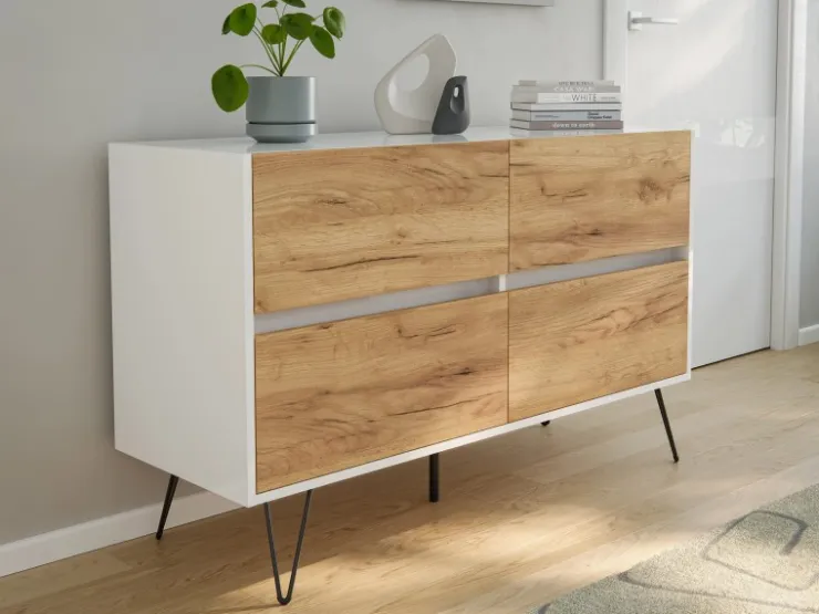 Posseik Sideboard Industrial E 4 Schubladen 120 cm Front
