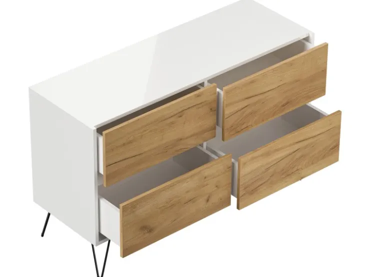 Posseik Sideboard Industrial E 4 Schubladen 120 cm Front