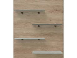 Posseik Wandregal Elite 4 Glasablagen 52 cm x 60 cm Eiche