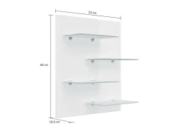 Posseik Wandregal Elite 4 Glasablagen 52 cm x 60 cm Eiche