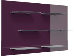 Posseik Wandregal Elite 6 Glasablagen 104 cm x 60 cm Brombeer