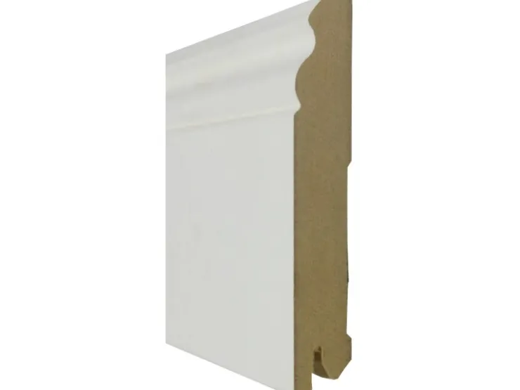 Praktikus Sockelleiste White & Black Stil Weiß 240 cm x 12 cm x 1,8 cm* Zierprofile