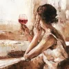 Pro Art Bild Canvas-Art Girl With Wine Glass 120 cm x 90 cm