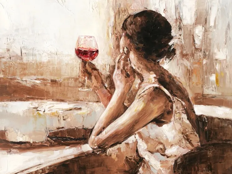 Pro Art Bild Canvas-Art Girl With Wine Glass 120 cm x 90 cm