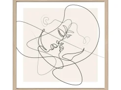 Pro Art Bild Framed Art Line Art Faces VI 50 cm x 50 cm