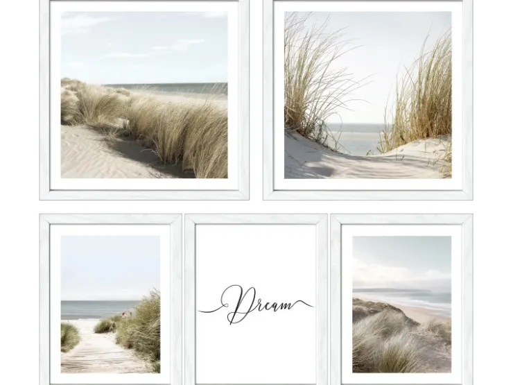 Pro Art Bilder Framed Art Nordic Beach V 2x 28 cm x 28 cm, 3x 19 cm x 24 cm* Bilder