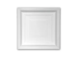 PROFHOME 157002 Deckenplatte Deckenelement Wandpaneel Stuckdekor, 60,0 cm x 60,0 cm x 6,5 cm Weiß* Deckenplatten