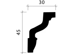 PROFHOME 650171 Eckleiste Deckenleiste Zierleiste Stuckleiste 2 m 200 cm x 3 cm x 4,5 cm Weiß