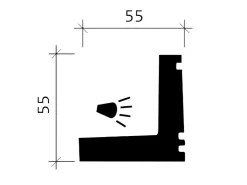 PROFHOME 150226 Eckleiste Zierleiste für indirekte Beleuchtung Stuckleiste 2 m 200 cm x 5,5 cm x 5,5 cm Weiß* Zierprofile