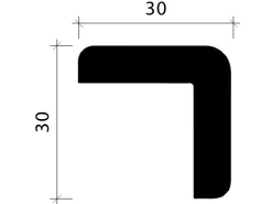 PROFHOME 650238 Kantenschutz-Profil Zierleiste Stuckleiste 2 m 200 cm x 3 cm x 3 cm Weiß* Zierprofile