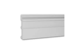 PROFHOME 653114 Sockelleiste Fußleiste Zierleiste Stuckleiste 2 m 200 cm x 1,5 cm x 15 cm Weiß* Zierprofile
