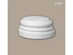 PROFHOME 413201 Vollsäulen Sockel Fassadenstuck Säule Fassaden Element 41,4 cm x 41,4 cm x 17 cm Weiß* Außen-Fassadenfarben