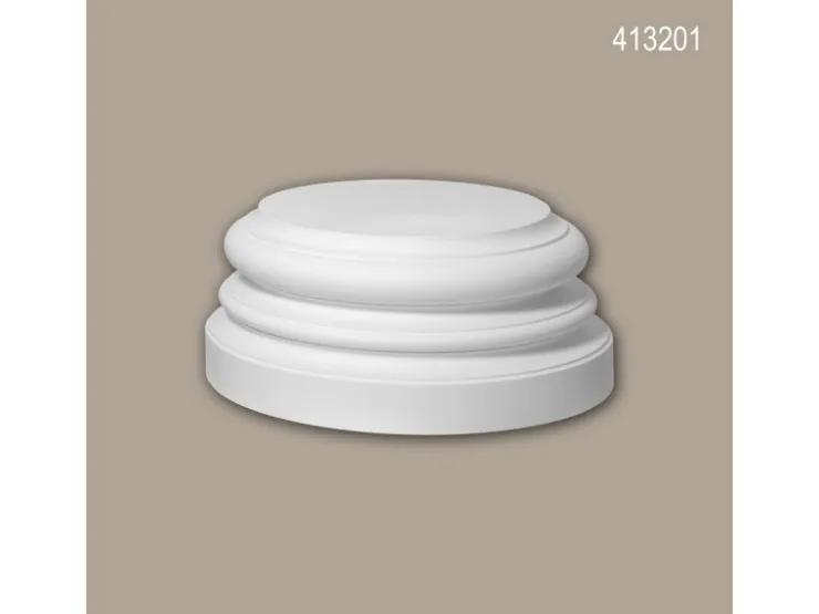 PROFHOME 413201 Vollsäulen Sockel Fassadenstuck Säule Fassaden Element 41,4 cm x 41,4 cm x 17 cm Weiß* Außen-Fassadenfarben